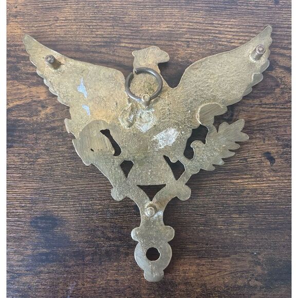 Federal Vintage Solid Brass Eagle Wall Plaque / Trivet - Picture 2 of 6